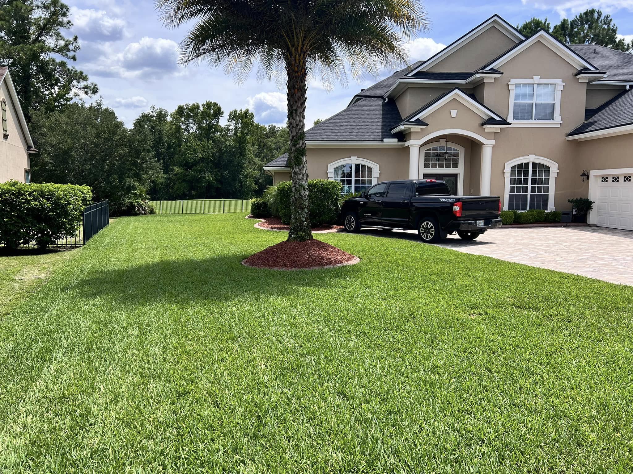 Top dressing services on an Orange Park, FL lawn