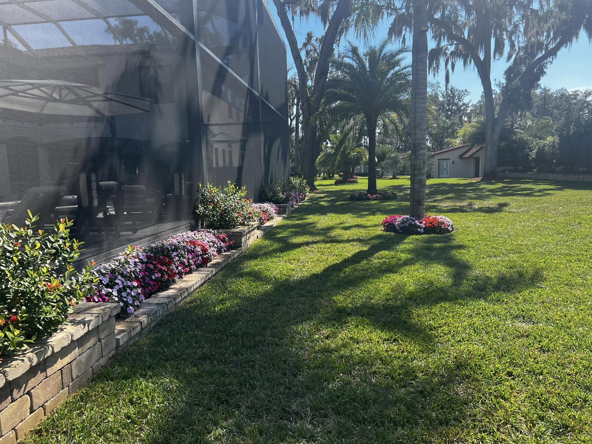 Landscaping company project with fresh beds and plantings in Green Cove Springs, FL